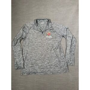 Under Armour Maryland Terrapins Mens Large Grey HeatGear Quarter Zip Pullover
